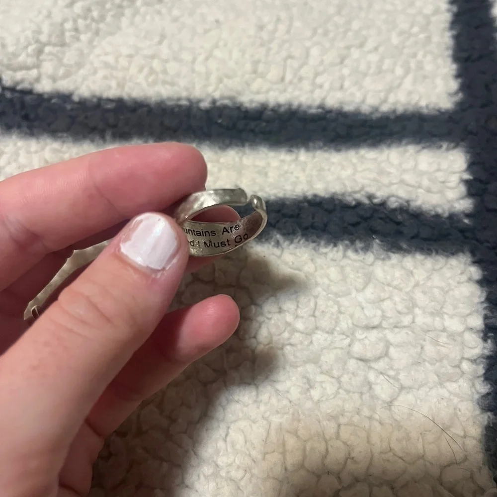 Silver Ring with Engraved Design Size 8